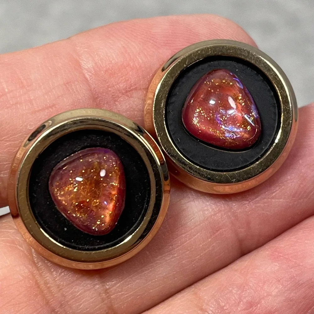 Vtg Hickok Dragons Breath Cufflinks Tie Tack Gold Tone USA Elegant Sophisticated